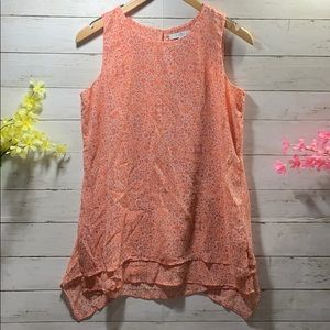 NWOT Fever lightweight Orange Print Tank Blouse